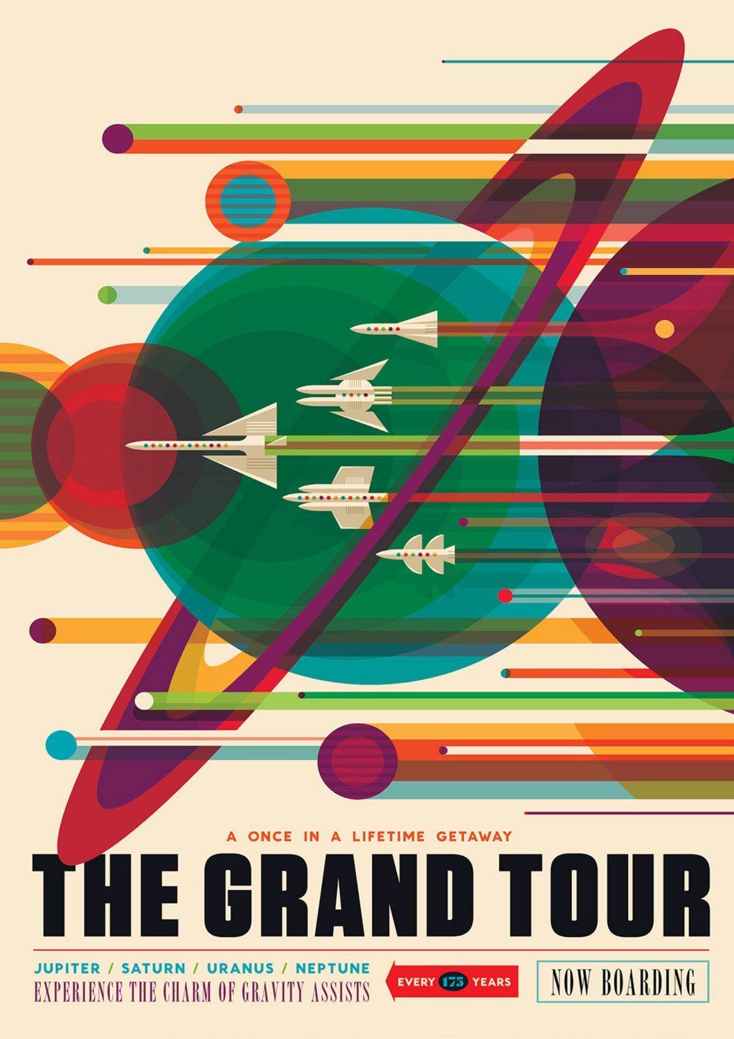 NASA SPACE POSTER: The Grand Tour Planets Print - Pimlico Prints