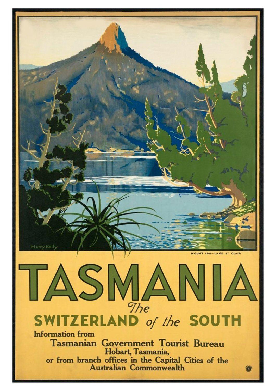 TASMANIA TRAVEL POSTER: Vintage Australia Print - Pimlico Prints