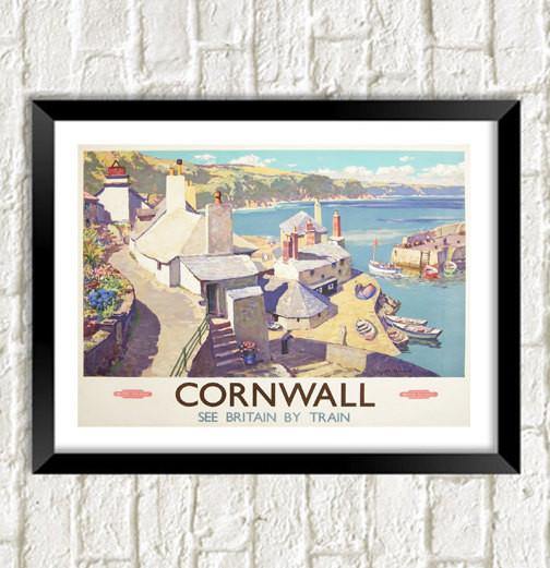 CORNWALL TRAVEL POSTER: Vintage Cornish Holiday Advert - Pimlico Prints