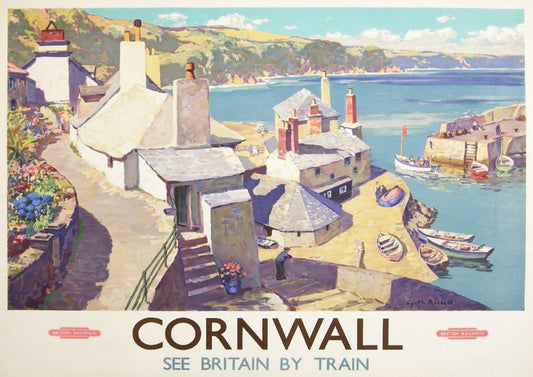 CORNWALL TRAVEL POSTER: Vintage Cornish Holiday Advert - Pimlico Prints