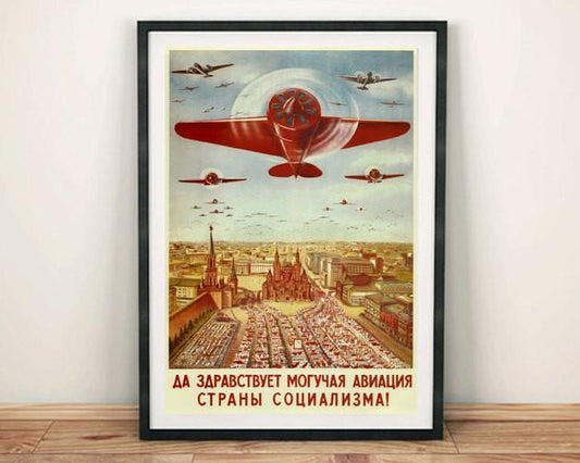 RUSSIAN PLANE POSTER: Vintage Soviet Aircraft Art Print - Pimlico Prints