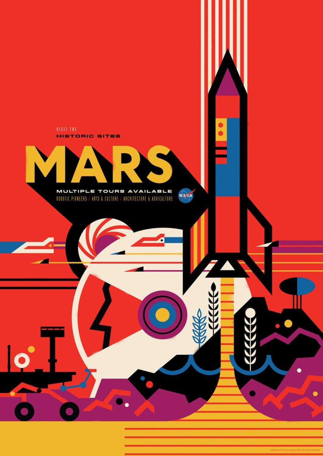 MARS POSTER: NASA Space Art Print Wall Hanging - Pimlico Prints