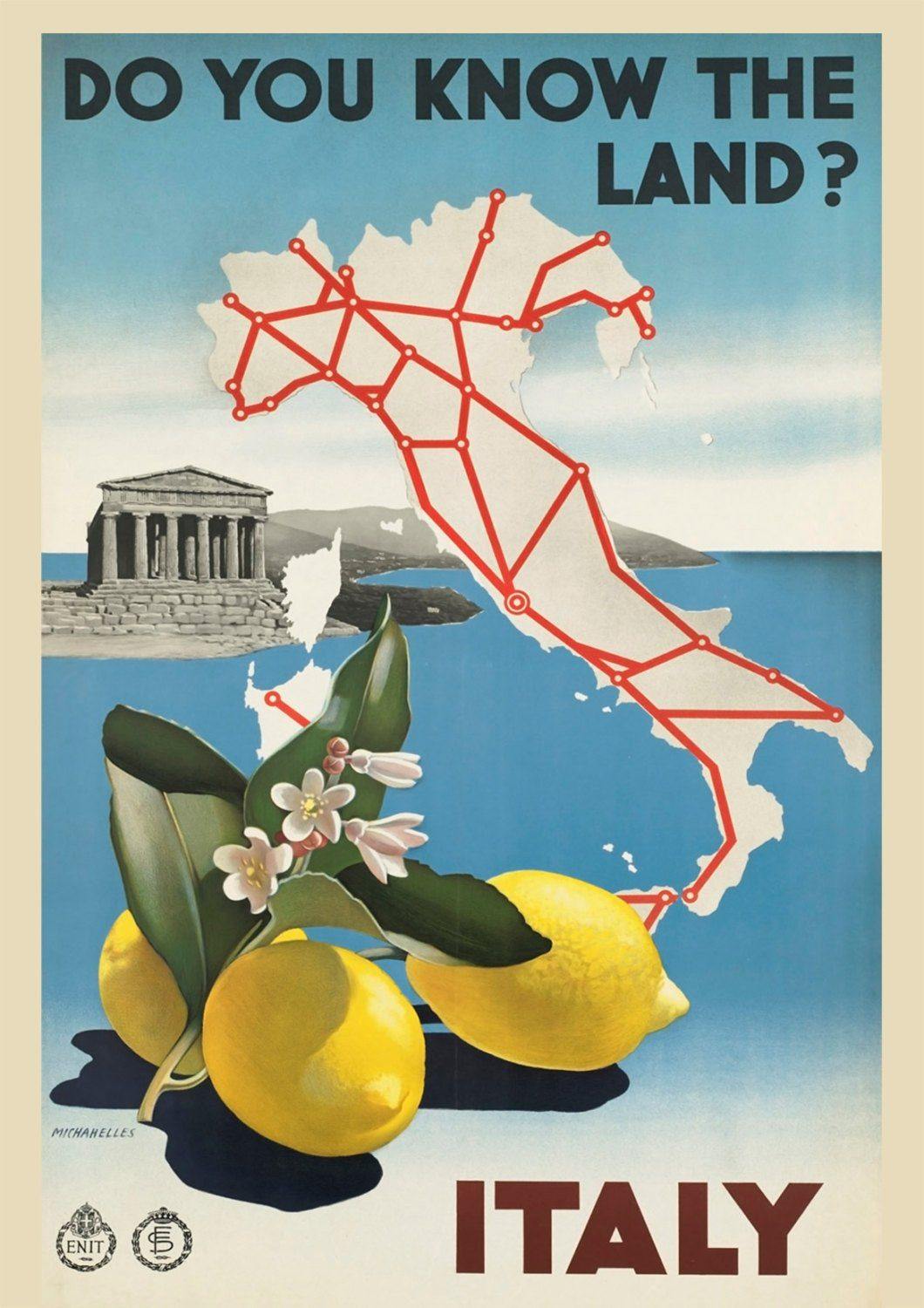 ITALY TRAVEL POSTER: Vintage Italian Tourism Advert - Pimlico Prints