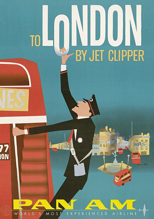 LONDON BUS POSTER: Vintage Airline Clipper Advert - Pimlico Prints