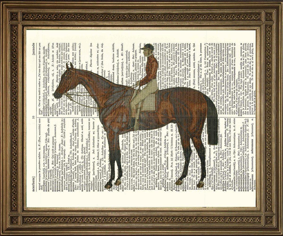 HORSE ART PRINT: Dictionary Page Equestrian Wall Hanging - Pimlico Prints