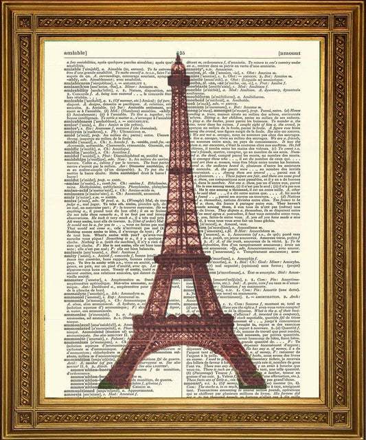 EIFFEL TOWER PARIS PRINT: French Dictionary Page Art - Pimlico Prints