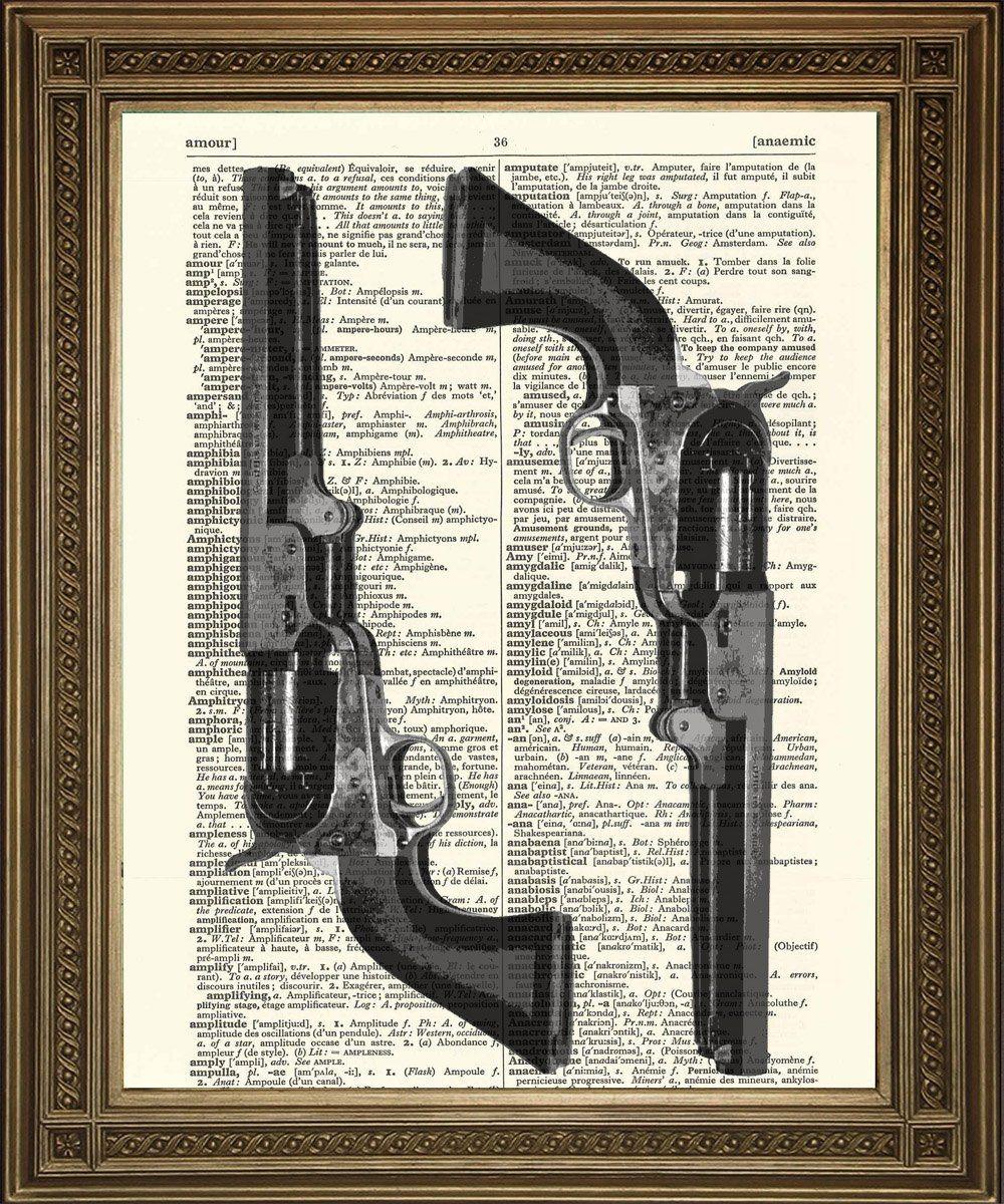 REVOLVER GUNS: Dictionary Art Prints of Pistols - Pimlico Prints
