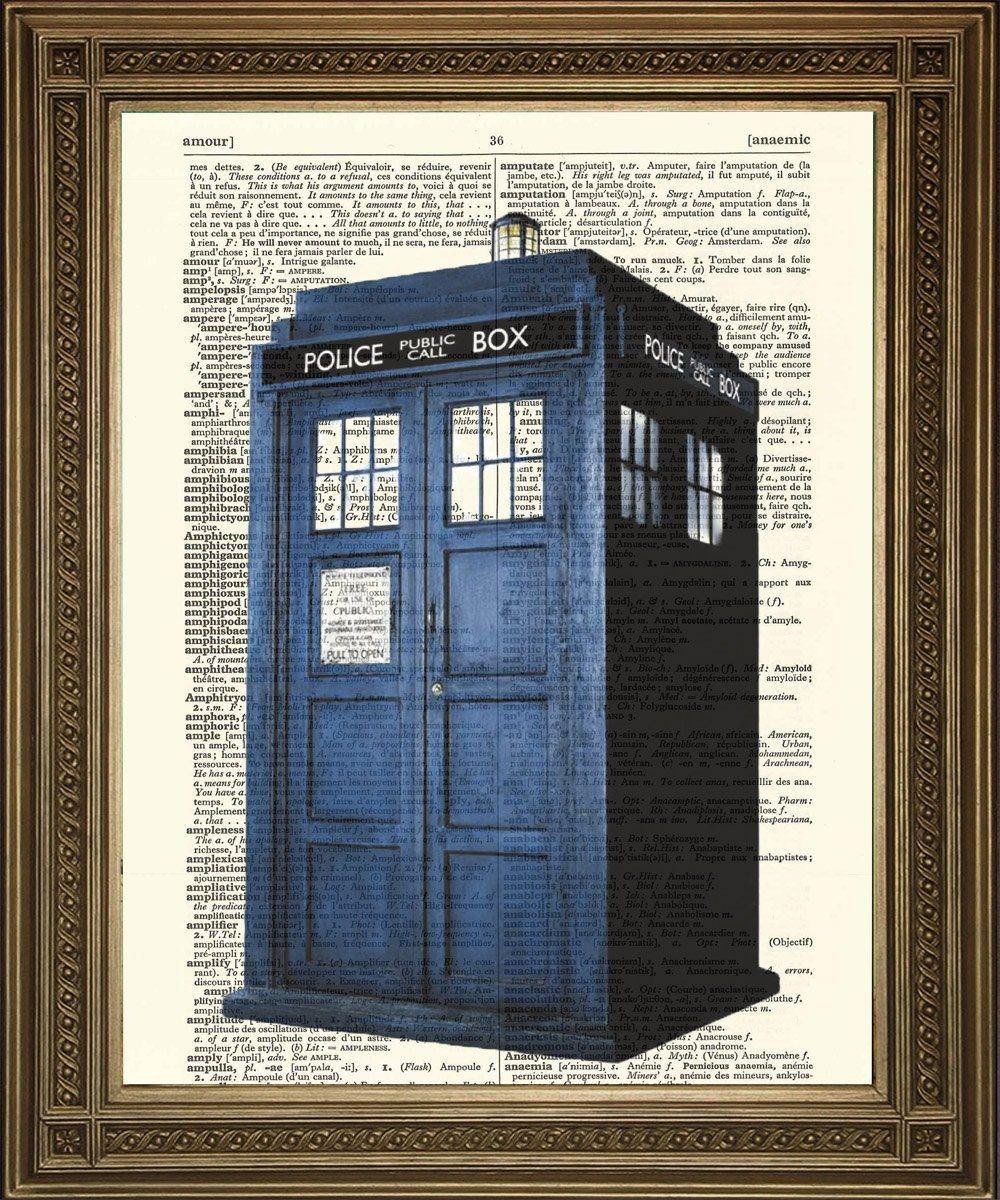 DOCTOR WHO TARDIS: Sci-fi Dictionary Print Wall Hangings - Pimlico Prints