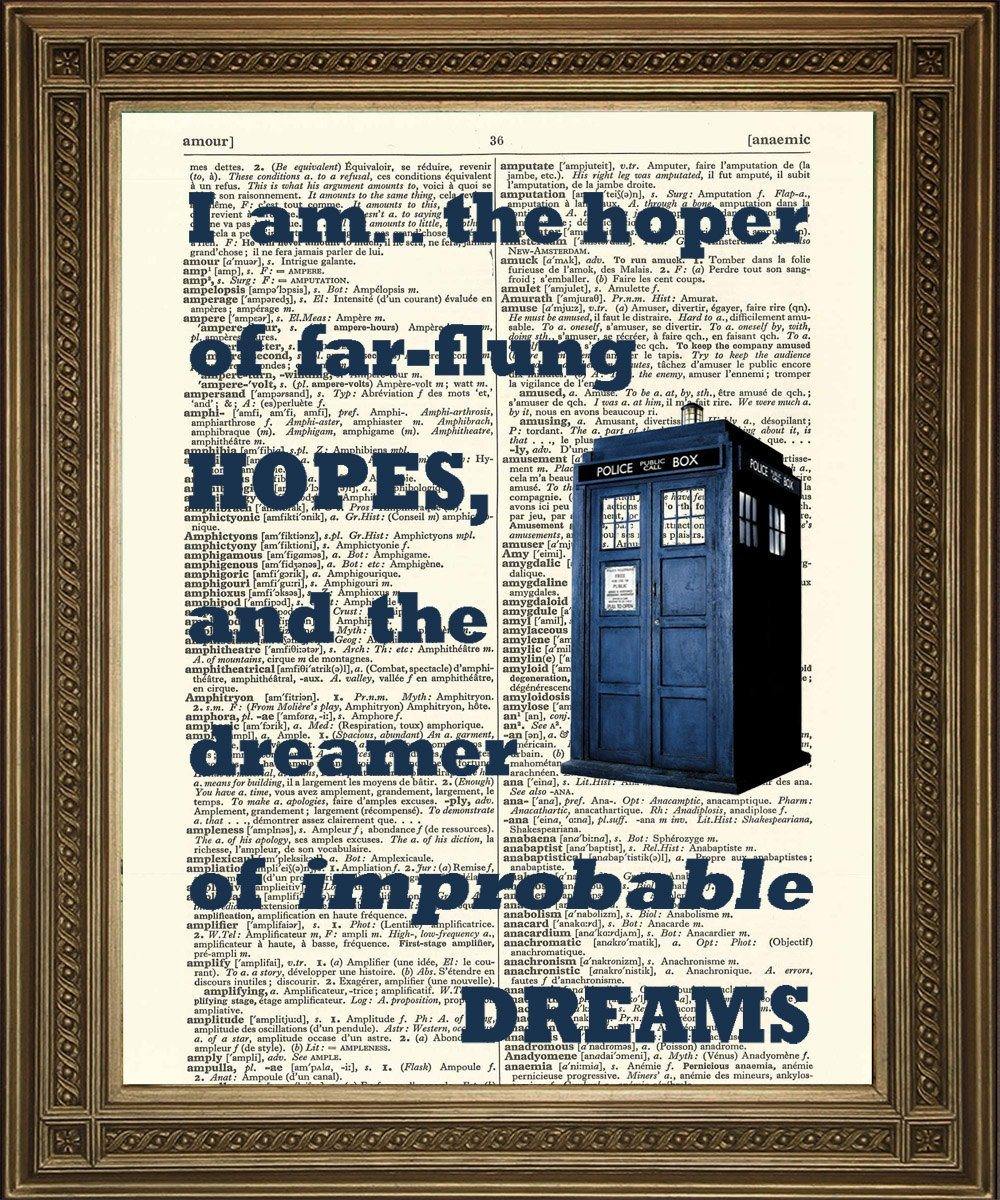 DOCTOR WHO TARDIS: Sci-fi Dictionary Print Wall Hangings - Pimlico Prints