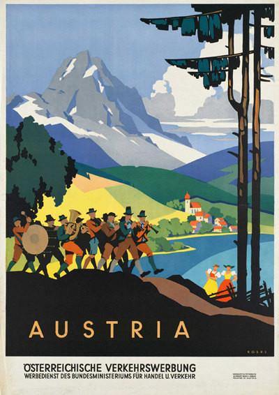 AUSTRIA TRAVEL POSTER: Vintage Alpine Mountain Advert - Pimlico Prints