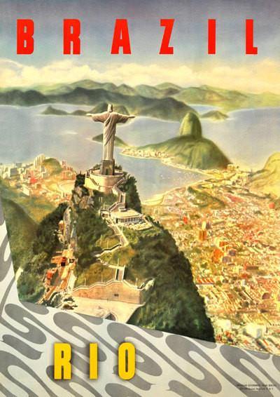 BRAZIL TRAVEL POSTER: Vintage Rio Advert Art Print - Pimlico Prints