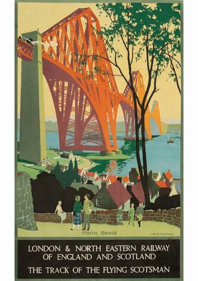 SCOTLAND TRAVEL POSTER: Vintage Forth Bridge Print - Pimlico Prints