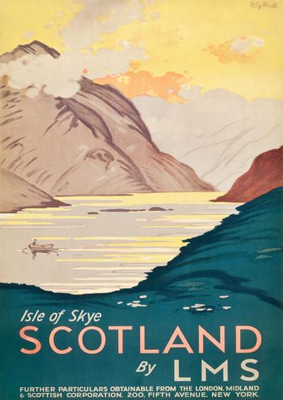SCOTLAND LAKE POSTER: Vintage Highlands Advert Print - Pimlico Prints