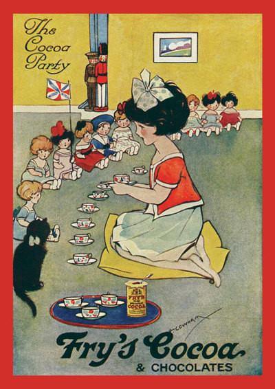 CHOCOLATE PARTY POSTER: Vintage Fry's Cocoa Advert, Children Art Print - Pimlico Prints