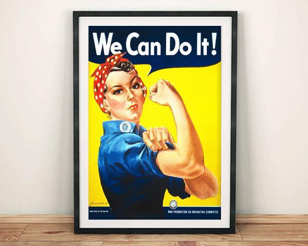 ROSIE RIVETER POSTER: Vintage 'We Can Do It' Feminism Print - Pimlico Prints