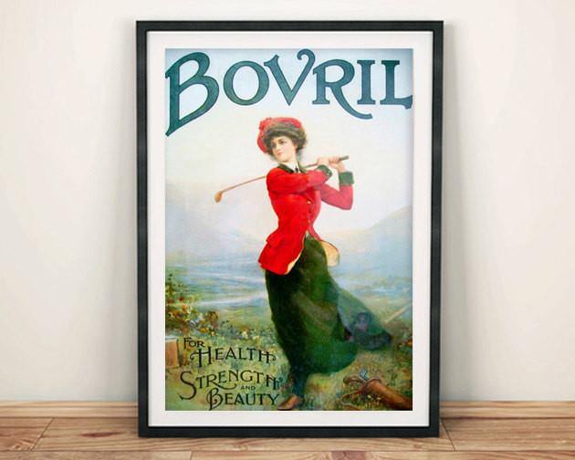 BOVRIL GOLFER POSTER: Vintage Drink Advert, Golfing Art Print - Pimlico Prints