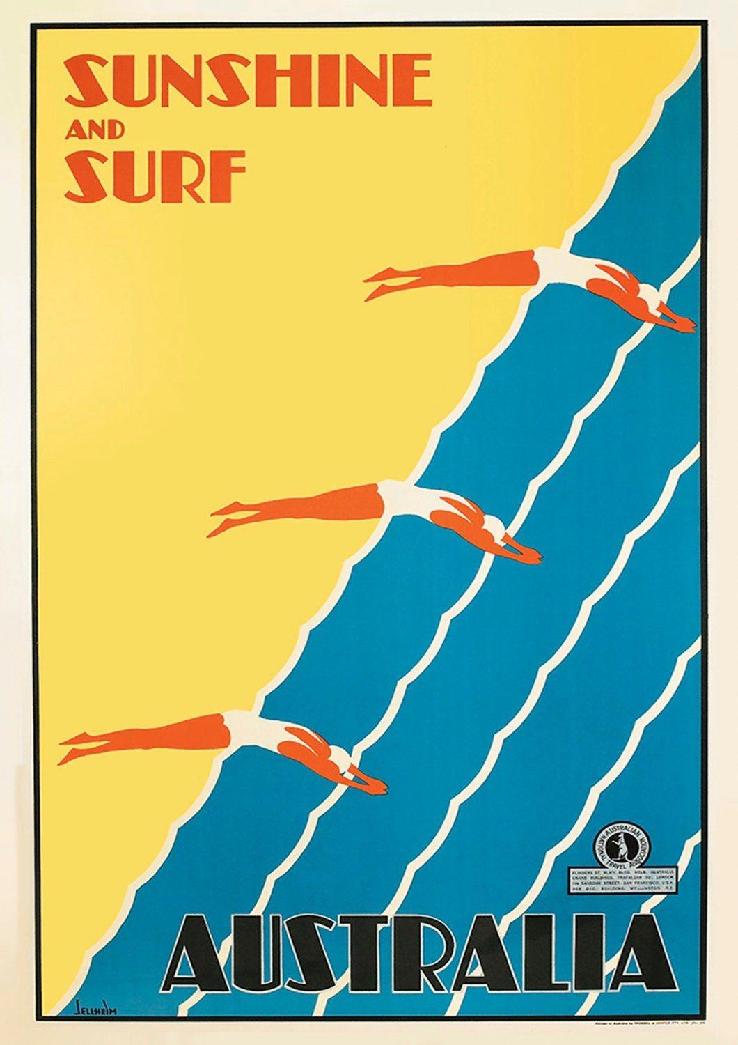 AUSTRALIAN SURF POSTER: Vintage Beach Travel Advert - Pimlico Prints