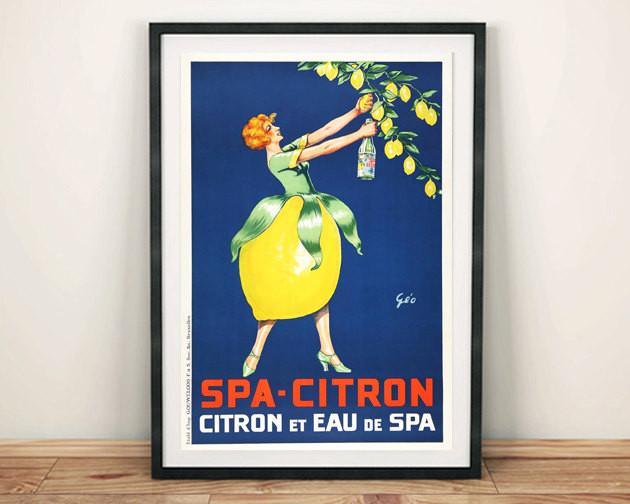 SPA CITRON POSTER: Classic French Eau de Spa Advert - Pimlico Prints