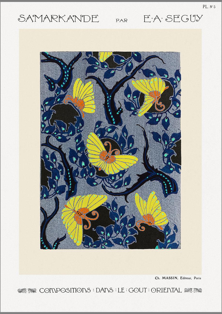 SAMARKANDE PRINTS: Art Deco Floral Artwork by E.A. Séguy - Pimlico Prints