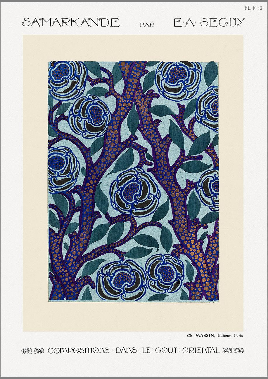 SAMARKANDE PRINTS: Art Deco Floral Artwork by E.A. Séguy - Pimlico Prints