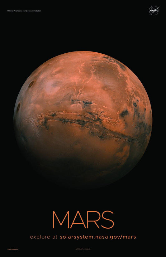 NASA MARS POSTERS: Solar System Series Red Planet Prints - Pimlico Prints