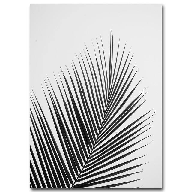 PALM LEAF PRINTS: Black and White Modern Canvas Wall Art - Pimlico Prints