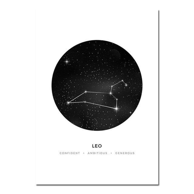 Constellation Nursery Wall Art Canvas Poster Prints Astrology Sign Minimalist Geometric Painting Nordic Kids Decoration Pictures - Pimlico Prints