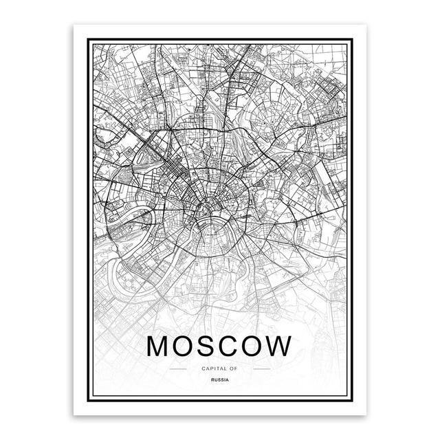 WORLD CITY MAPS: London, New York, Paris, and More, Canvas Wall Art Prints - Pimlico Prints
