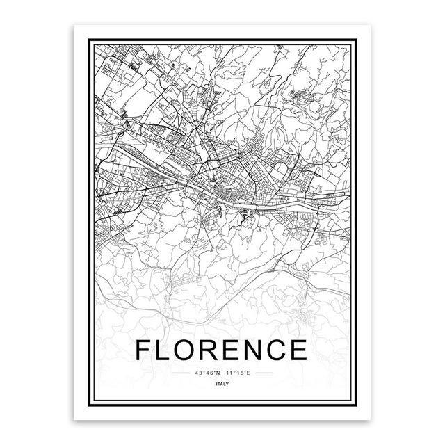 WORLD CITY MAPS: London, New York, Paris, and More, Canvas Wall Art Prints - Pimlico Prints