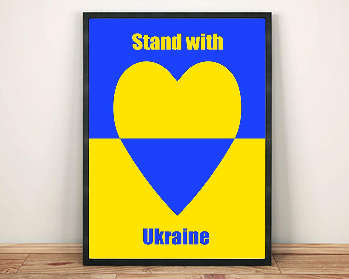 UKRAINE POSTER: Stand with Ukraine, Peace Art Print - Pimlico Prints
